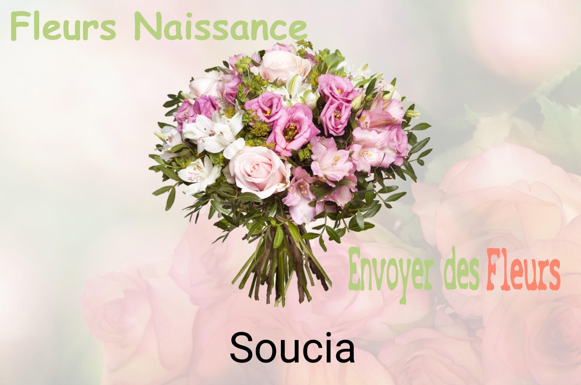 Bouquet de fleurs de naissance livré à Soucia
