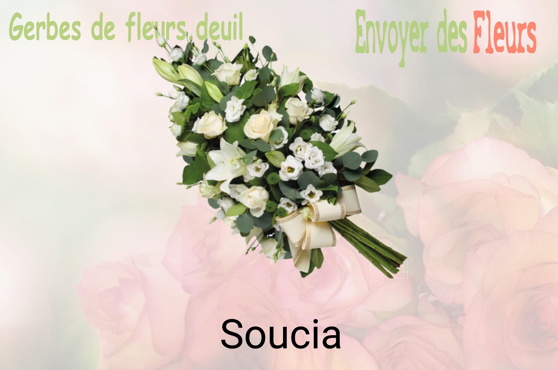 Gerbe de fleurs de deuil livrée à Soucia